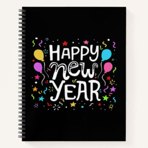 Happy New Year Holiday Fireworks Celebration Gift Notebook