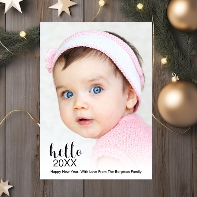 Happy New Year Holiday Photo Modern Hello 20XX (Creator Uploaded)