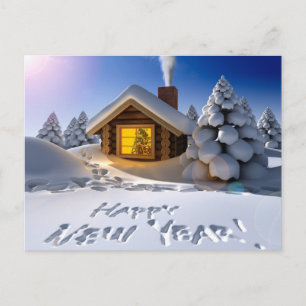 happy new year holiday postcard