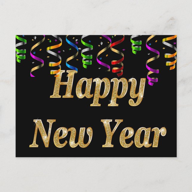 Happy New Year Holiday Postcard (Front)