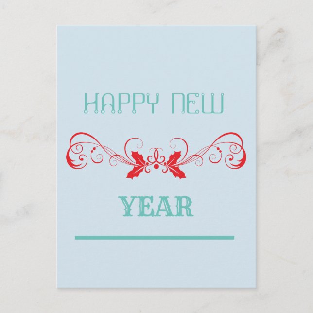 Happy New Year Holiday Postcard (Front)
