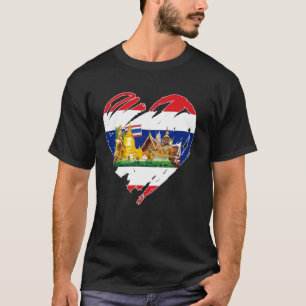 Happy New Year I Love Thailand Flag Heart Graphic T-Shirt