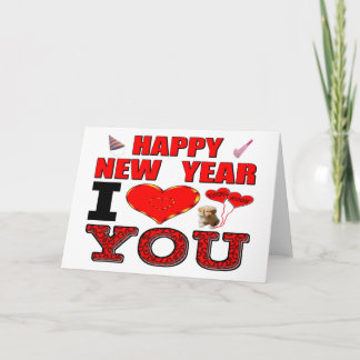 Happy New Year I Love You Holiday Card