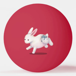 "Happy New Year" in Chinese Zodiac Rabbit Ping Pong Ball