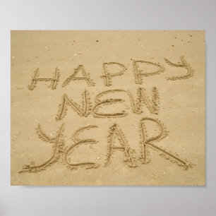 Happy New Year in Sand Poster