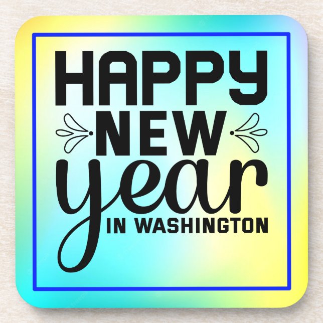 Happy New Year in Washington-54688 Coaster (Front)