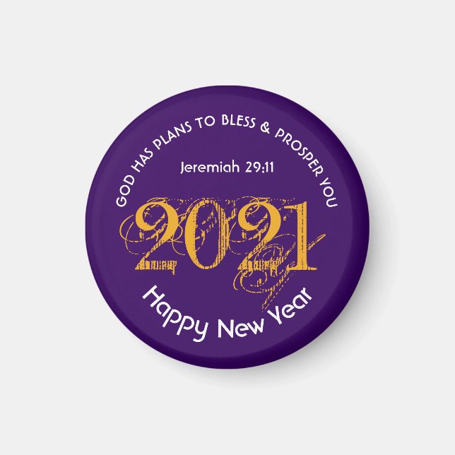 Happy New Year | JEREMIAH 29:11 | 2021 Magnet (Front)