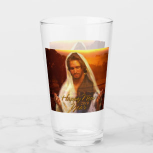 Happy New Year Jesus 2019 Glass