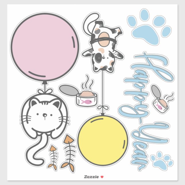 Happy New Year Kittens  (Sheet)