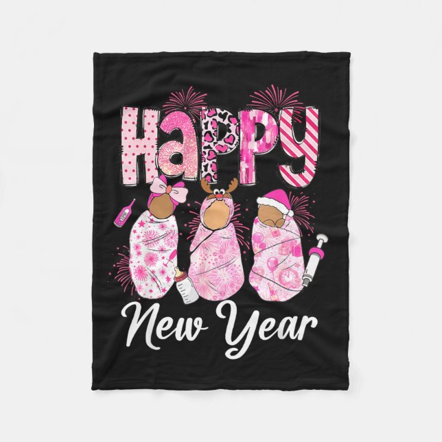 Happy New Year Labor &amp; Delivery L&amp;d Nurse  Fleece Blanket (Front)