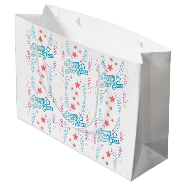 Happy new year large gift bag (Back Angled)