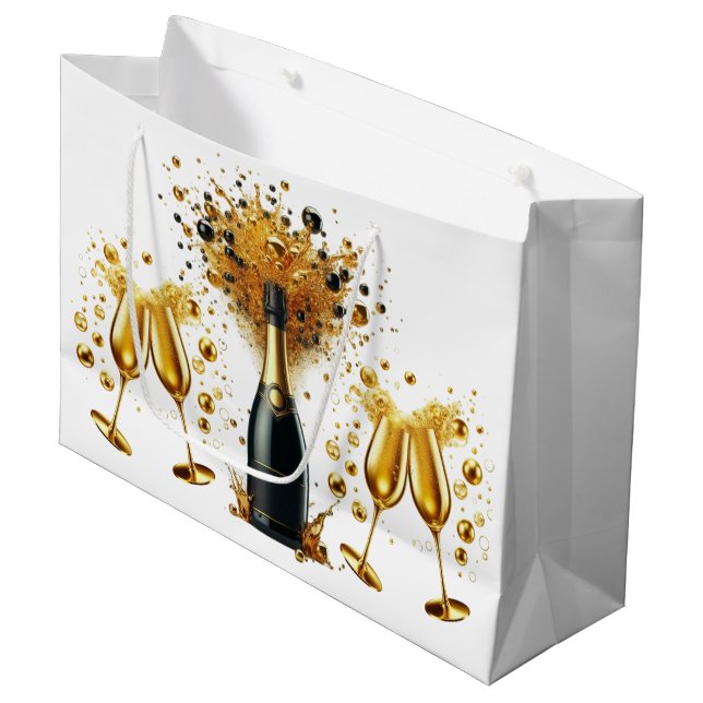 Happy New Year  Large Gift Bag (Front Angled)