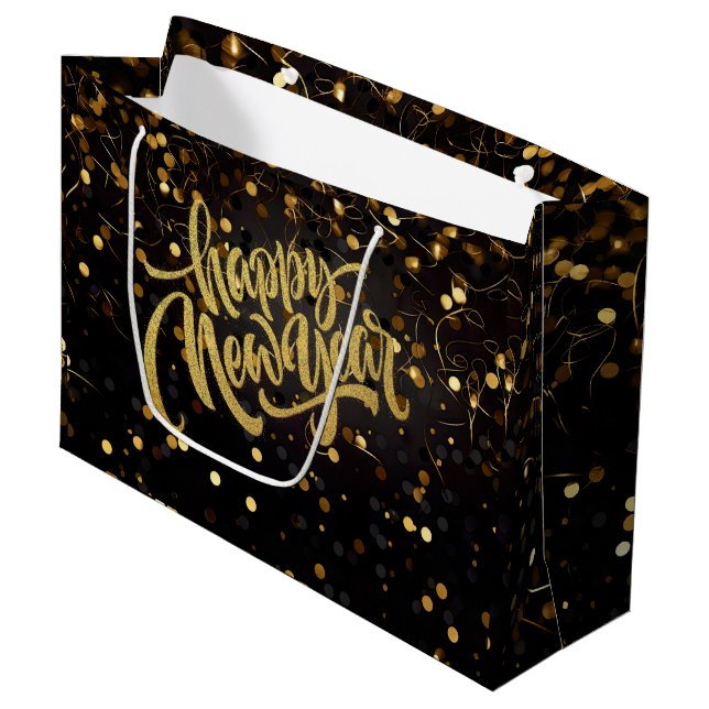 Happy New Year Large Gift Bag (Front Angled)