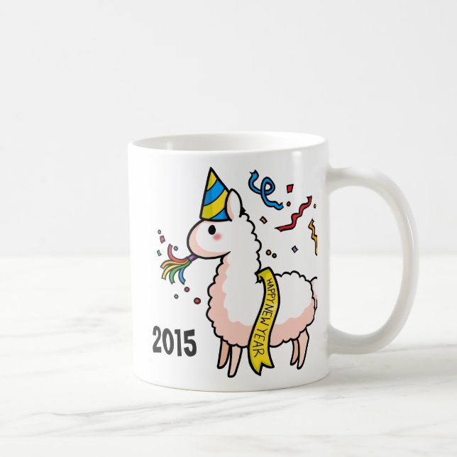 Happy New Year Llama Coffee Mug (Right)