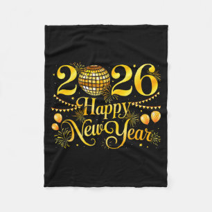 Happy New Year Matching New Year Eve Party Disco B Fleece Blanket