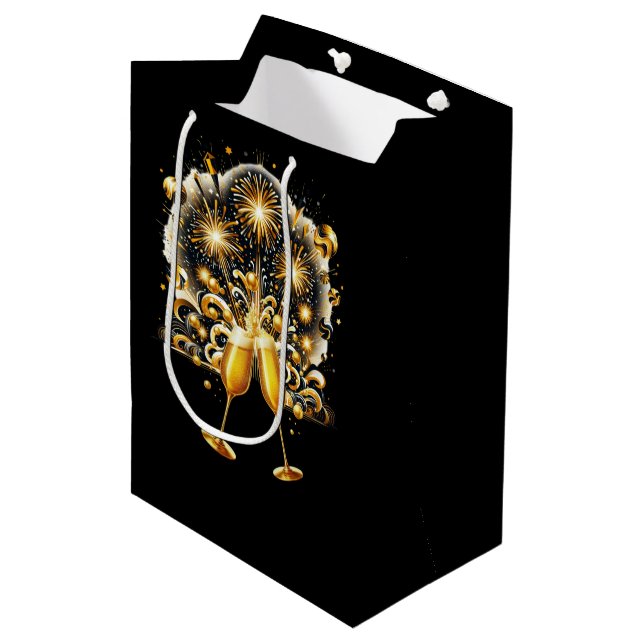 Happy New Year  Medium Gift Bag (Front Angled)