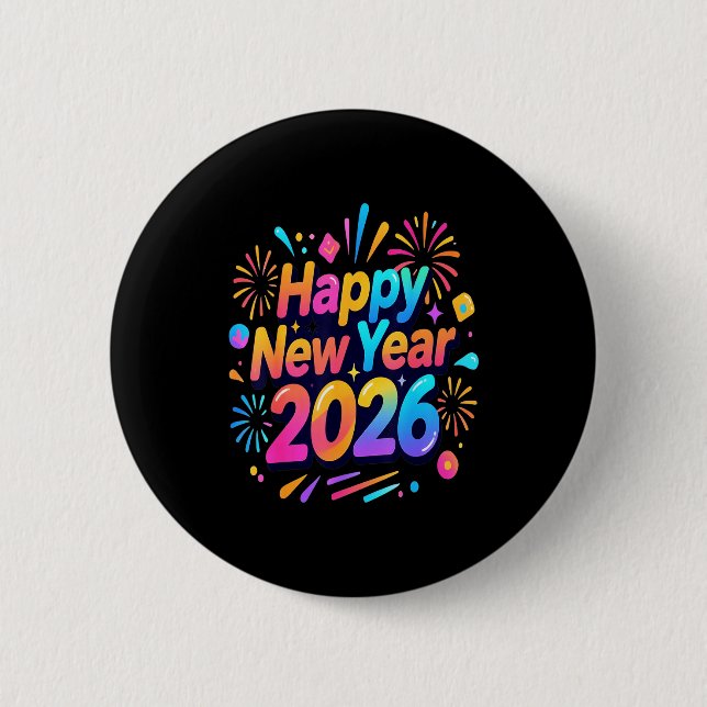 Happy New Year, Merry Christmas  6 Cm Round Badge (Front)