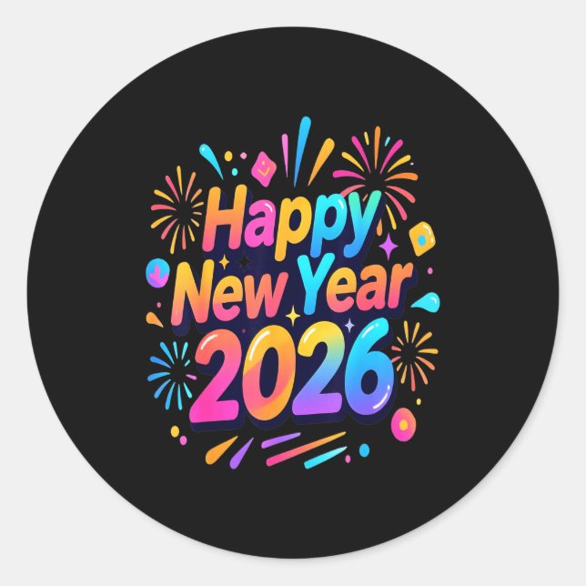 Happy New Year, Merry Christmas  Classic Round Sticker (Front)
