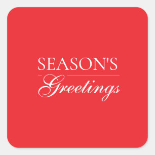 Happy New Year Merry Christmas Holiday Season Card Square Sticker