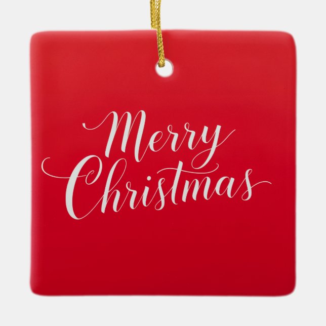 Happy New Year Merry Christmas Holiday Season Ceramic Ornament (Front)