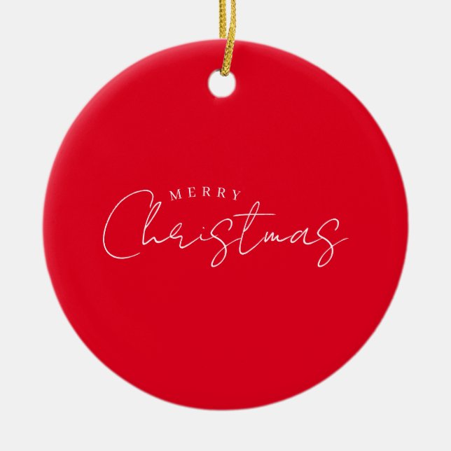 Happy New Year Merry Christmas Holiday Season Ceramic Tree Decoration (Front)