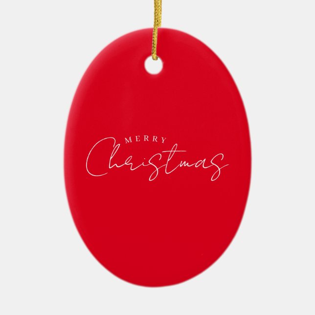 Happy New Year Merry Christmas Holiday Season Ceramic Tree Decoration (Front)