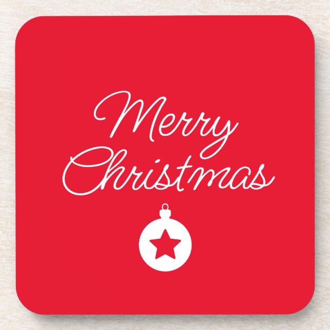 Happy New Year Merry Christmas Holiday Season Coaster (Front)