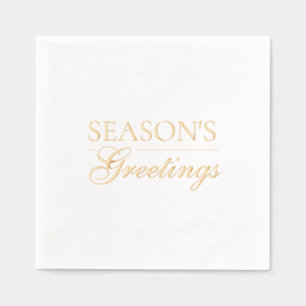 Happy New Year Merry Christmas Holiday Season Foil Napkins