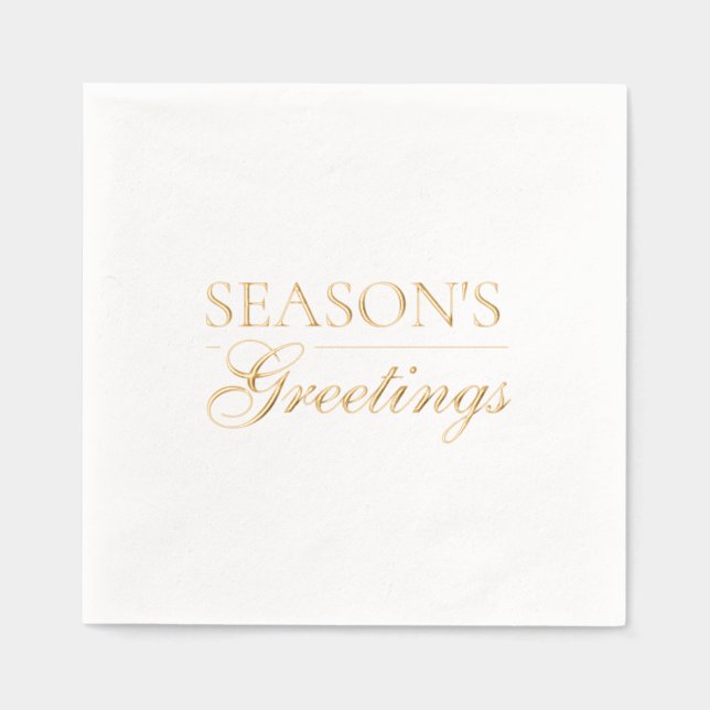 Happy New Year Merry Christmas Holiday Season Foil Napkins (Front)