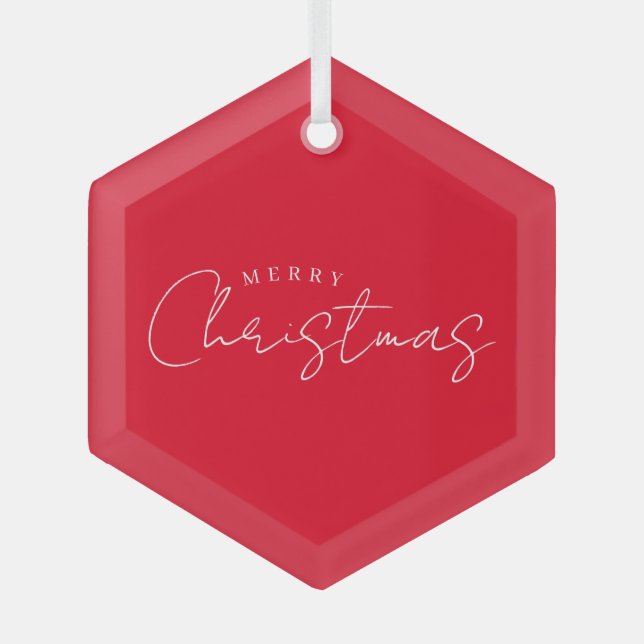 Happy New Year Merry Christmas Holiday Season Glass Tree Decoration (Front)