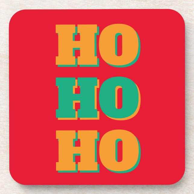 Happy New Year Merry Christmas Holiday Season HoHo Coaster (Front)