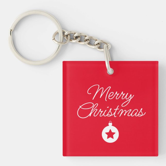 Happy New Year Merry Christmas Holiday Season Key Ring (Front)