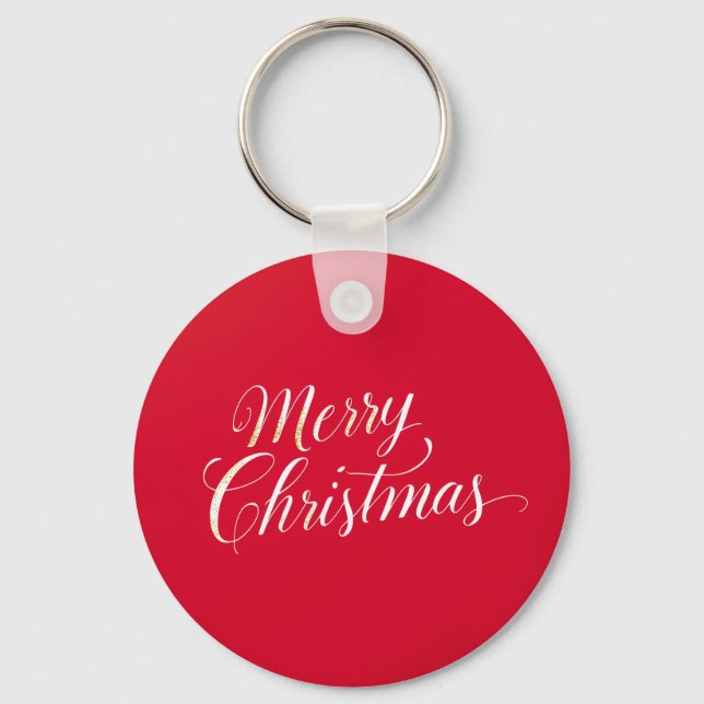 Happy New Year Merry Christmas Holiday Season Key Ring (Front)
