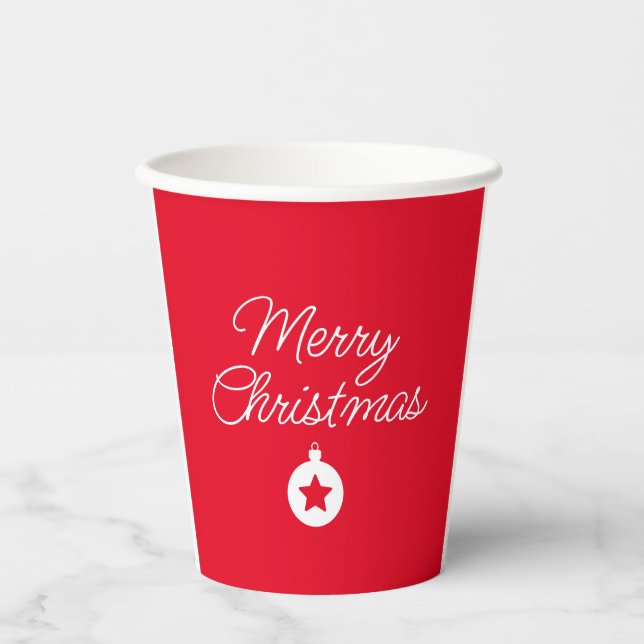 Happy New Year Merry Christmas Holiday Season Paper Cups (Front)