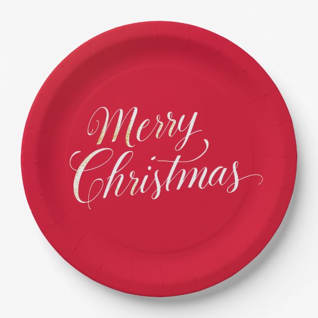 Happy New Year Merry Christmas Holiday Season Paper Plate (Front)