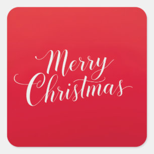 Happy New Year Merry Christmas Holiday Season Square Sticker