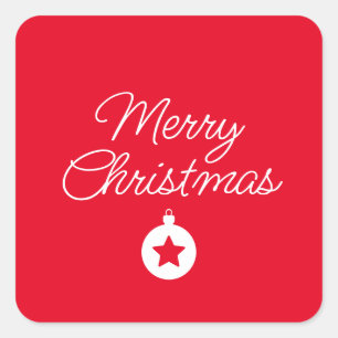 Happy New Year Merry Christmas Holiday Season Square Sticker