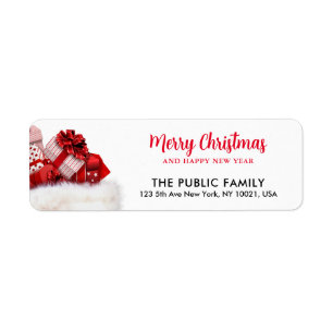 Happy New Year Merry Christmas Return Address