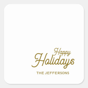 Happy New Year Merry Christmas Seasonal Family Square Sticker