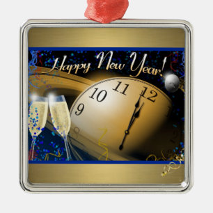 Happy New Year Metal Tree Decoration