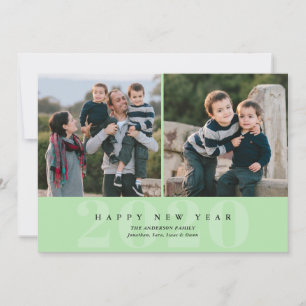 Happy New Year Minimal 2 Photo New Years Card