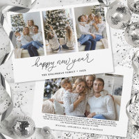Happy New Year Minimalist Script Elegant Photo 