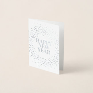 Happy New Year Modern Sparkler Foil Card