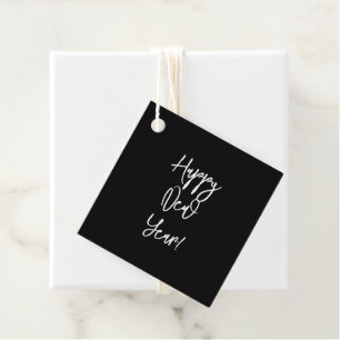 Happy New Year! Modern Text Chic Festive Favour Ta Tags