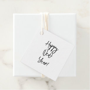 Happy New Year! Modern Text Chic Festive Favour Tags