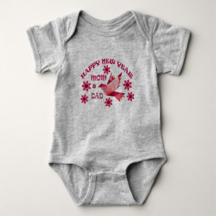 HAPPY NEW YEAR MOM & DAD , Baby Bodysuit