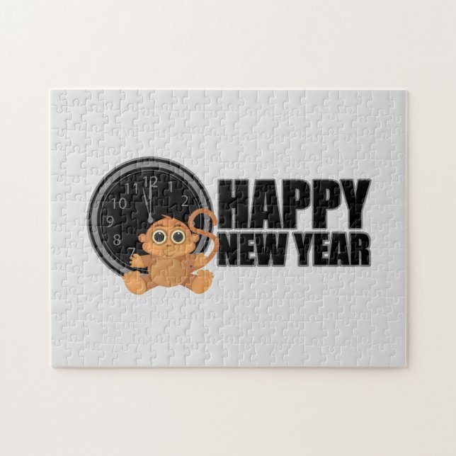 Happy New Year - Monkey Jigsaw Puzzle (Horizontal)