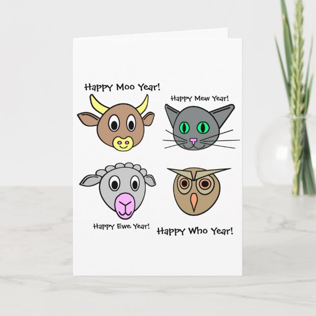 Happy New Year, Moo Year! Holiday Card (Front)