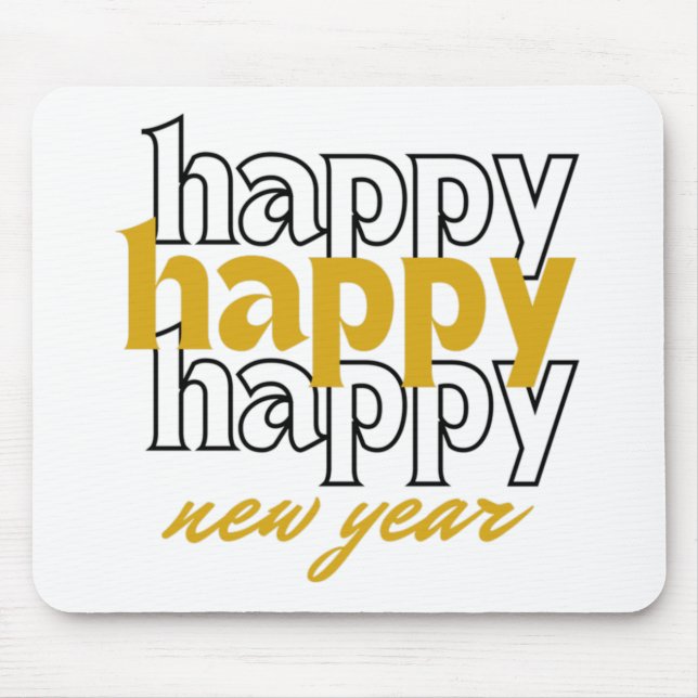 Happy New Year Mouse Mat (Front)
