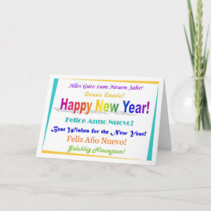 Happy New Year - multilingual Holiday Card
